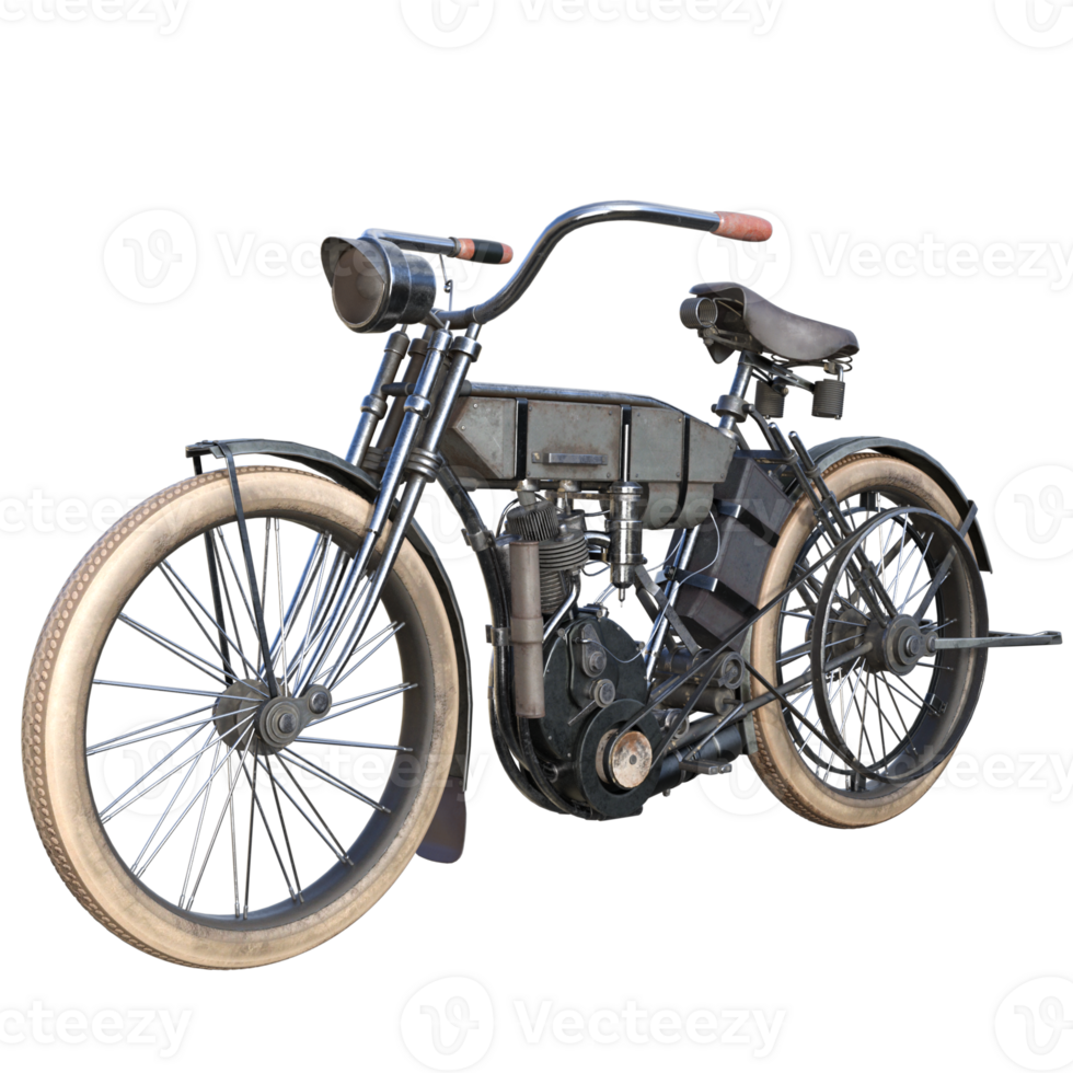 klassiek motorfiets geïsoleerd 3d png