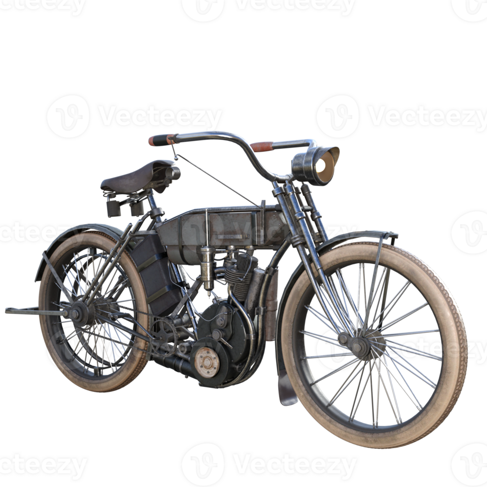 klassisk motorcykel isolerat 3d png