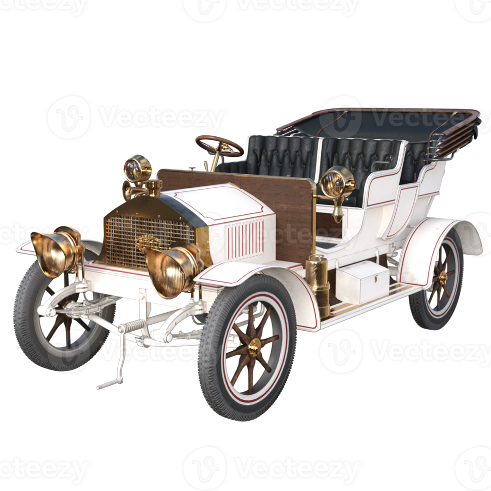 Old car transportation isolated 3D png