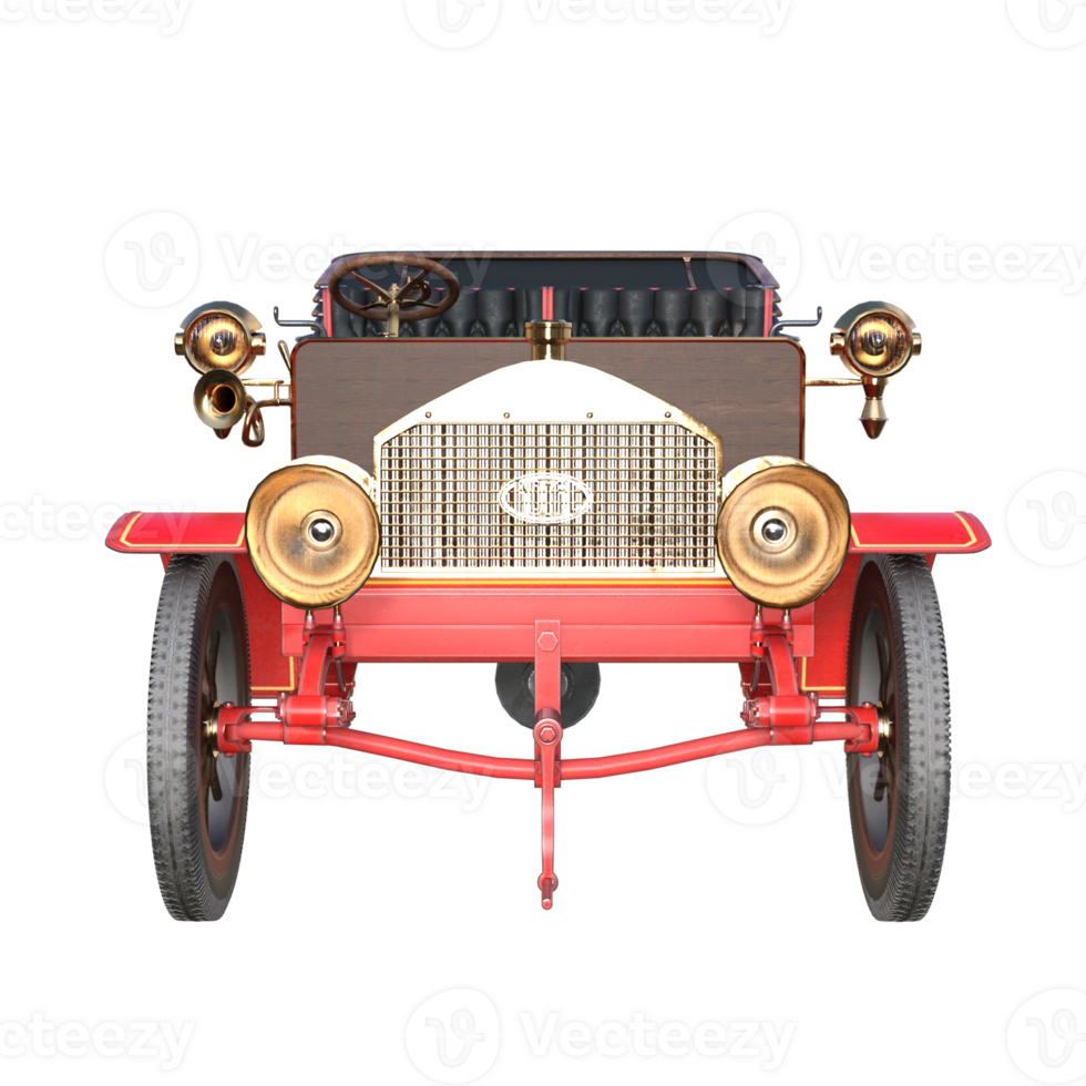 Old car transportation isolated 3D png