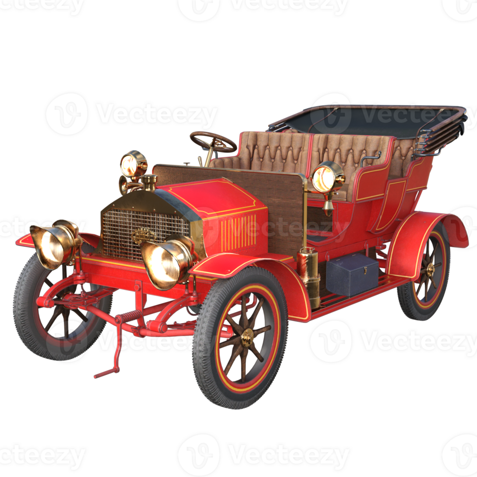 Old car transportation isolated 3D png