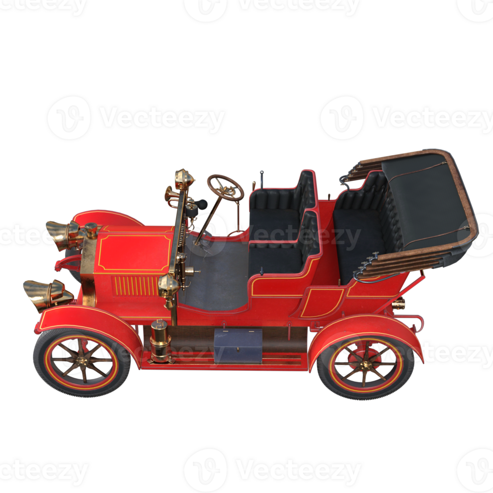 Old car transportation isolated 3D png