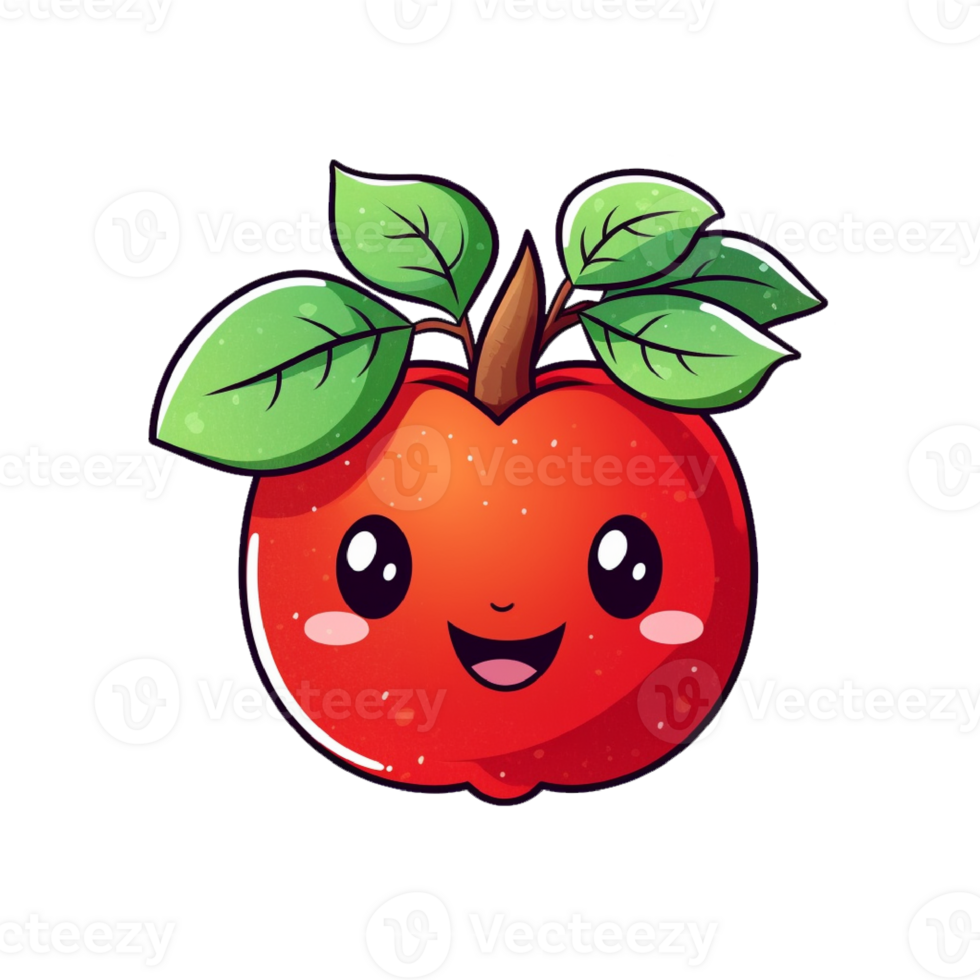 Cute Red Apple Sticker png