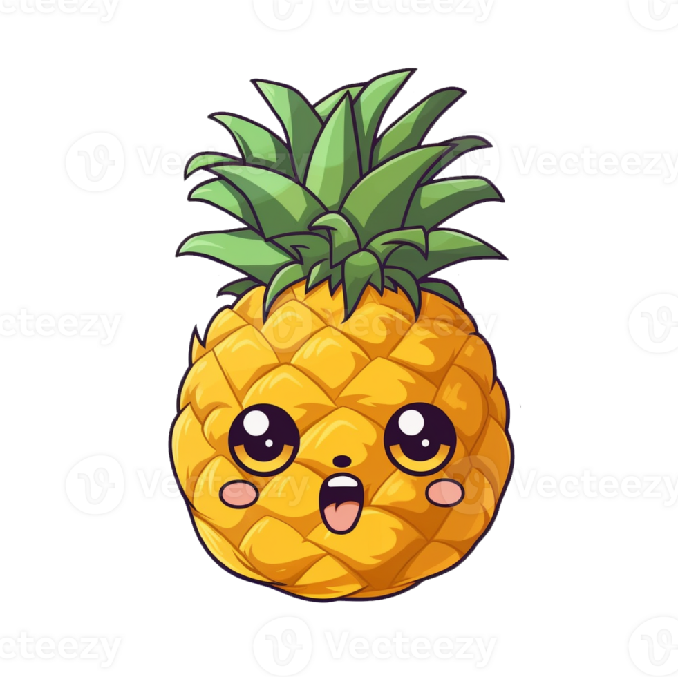 Cute pineapple sticker png