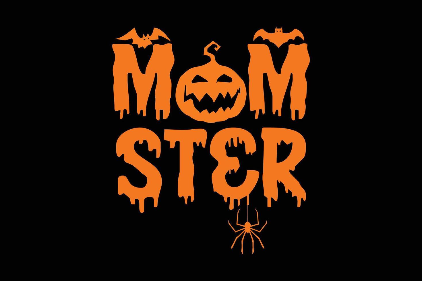 Mom Ster Funny Halloween T-Shirt Design vector