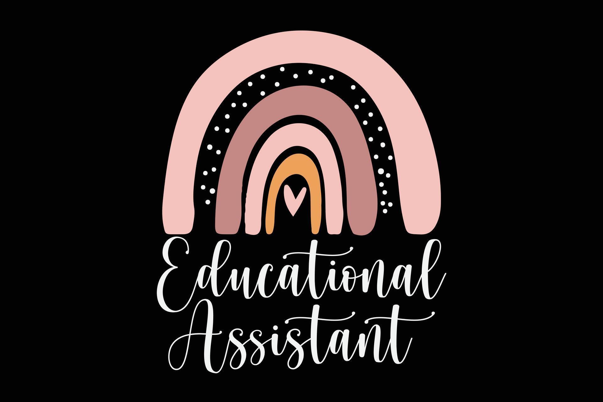 Educational Assistant Rainbow T Shirt Design 27141248 Vector Art at