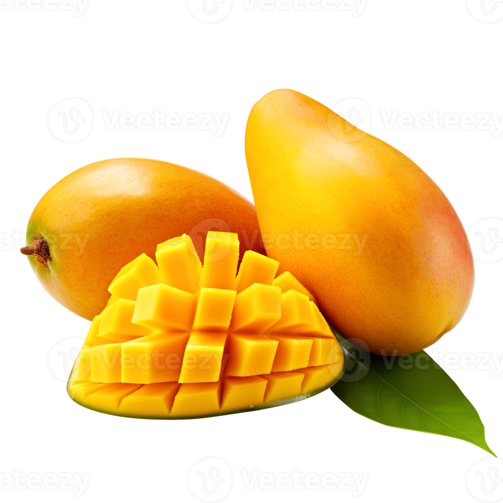 delicioso mango frutas cortar afuera, creado con generativo ai png