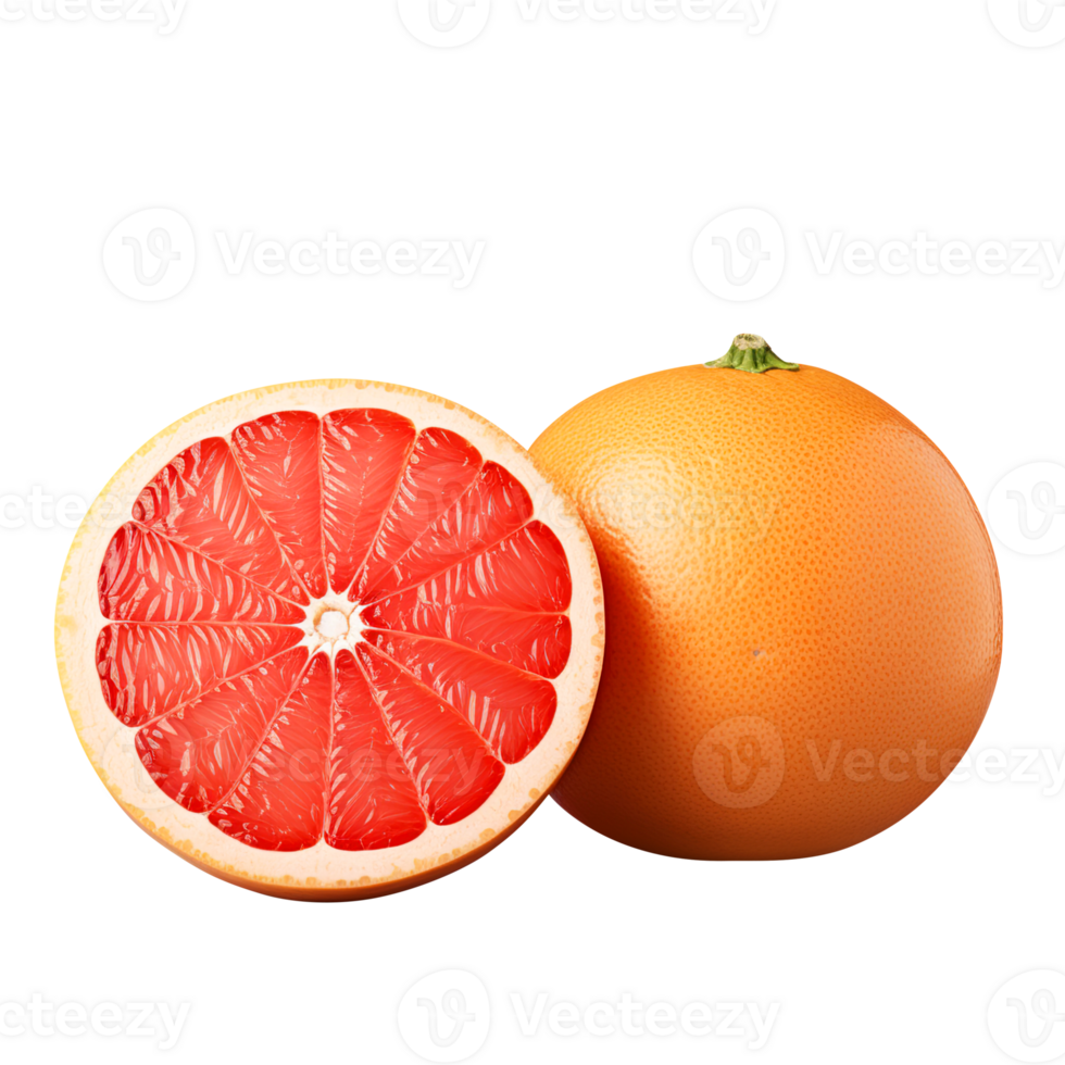 heerlijk grapefruit met bladeren plak, gemaakt met generatief ai png