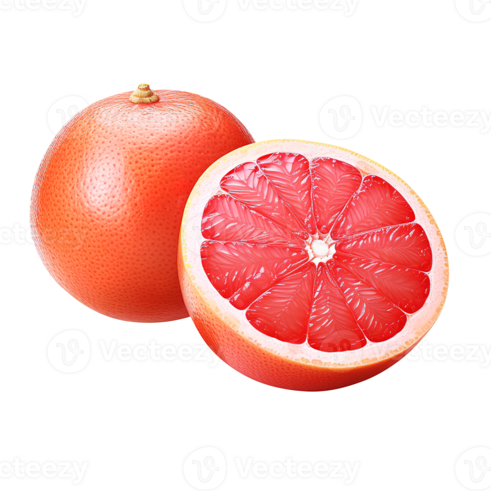 Delicious grapefruit with leaves slice, created with png