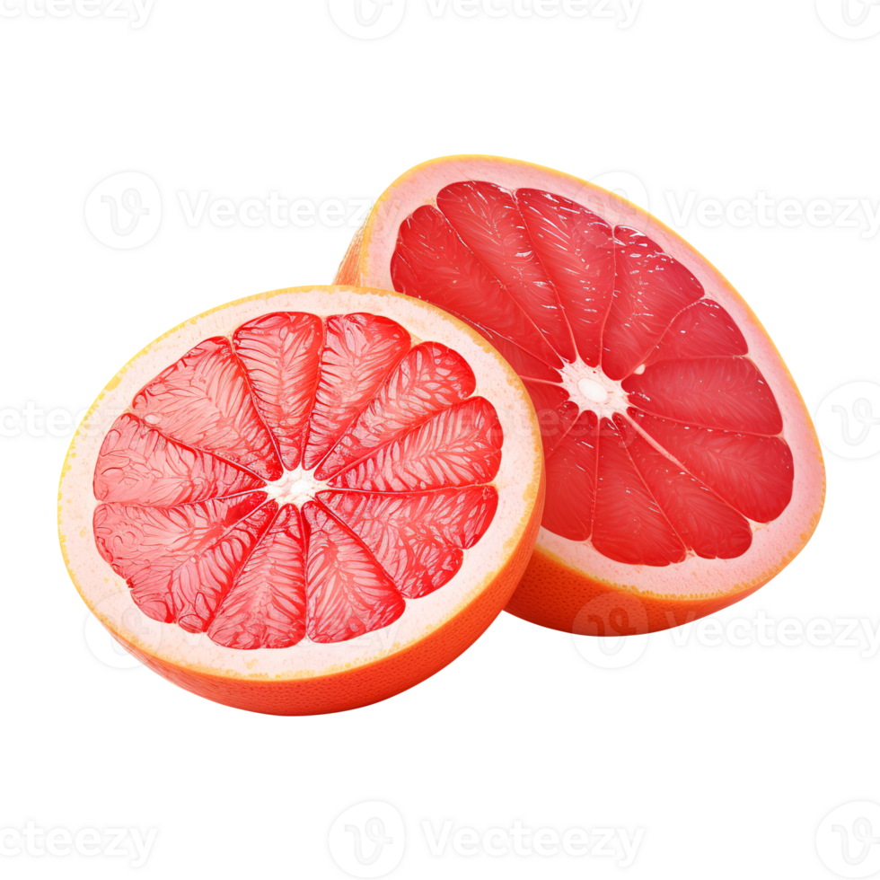 Delicious grapefruit with leaves slice, created with png
