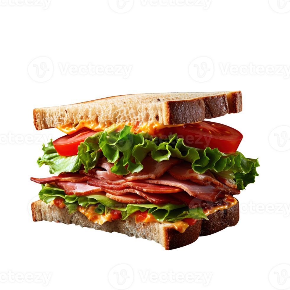 Sandwich mit Schinken und Gemüse, erstellt mit generativ ai png
