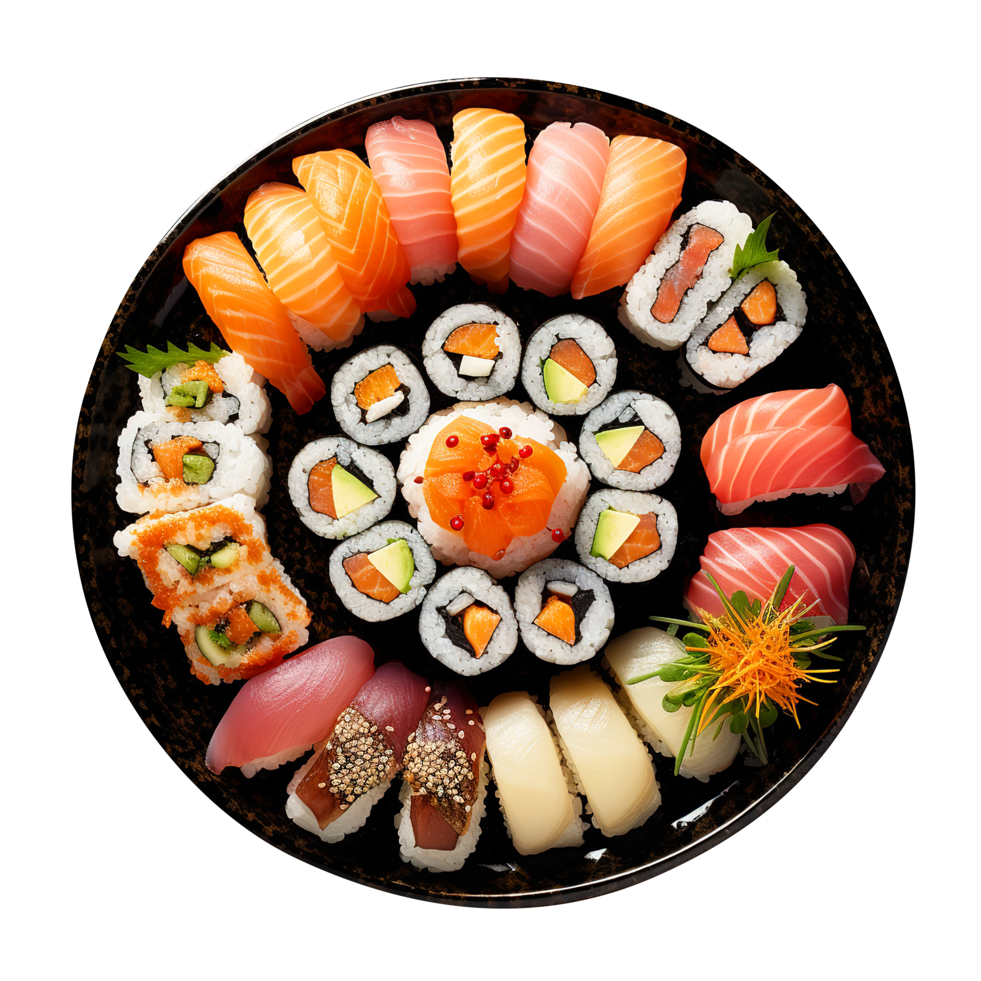 Plate of Sushi, created with Generative AI 27141482 PNG