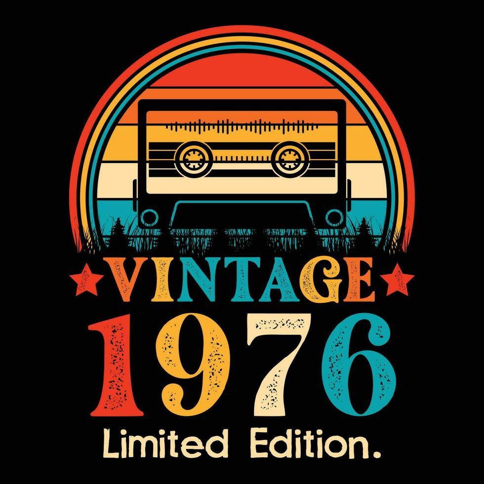Vintage 1976 Limited Edition Cassette Tape vector