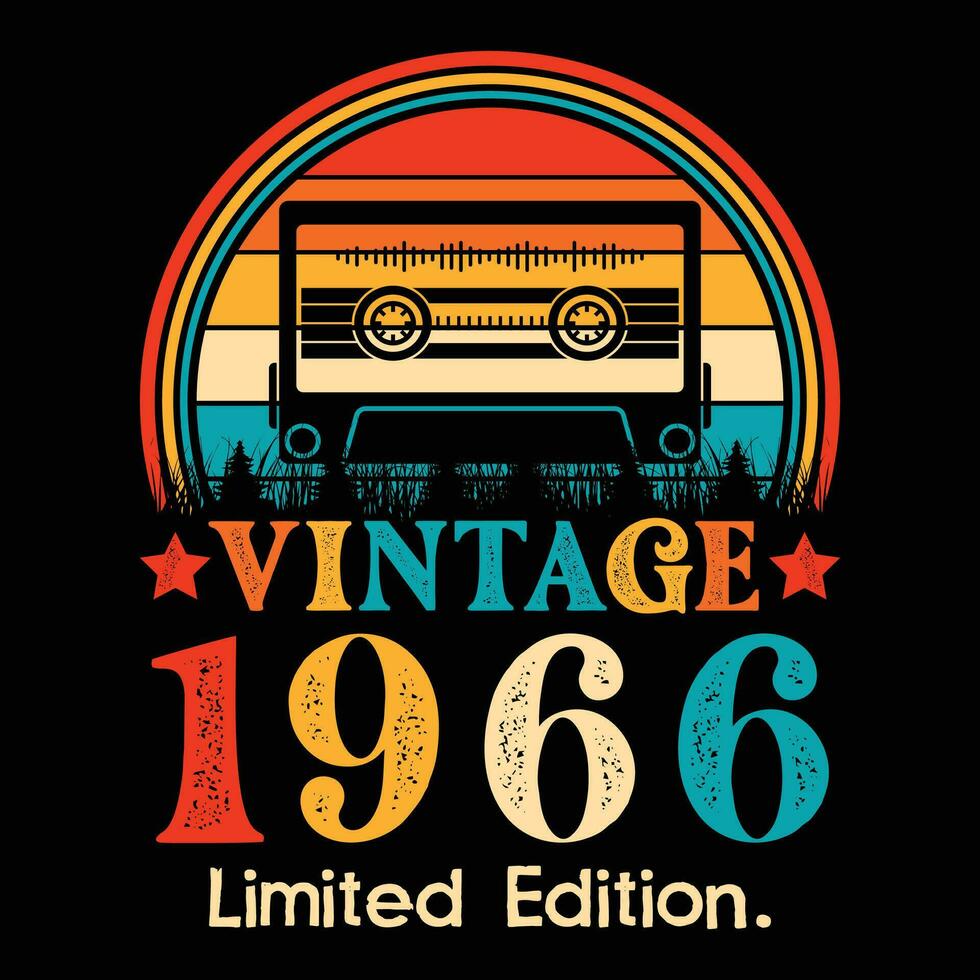 Vintage 1966 Limited Edition Cassette Tape vector