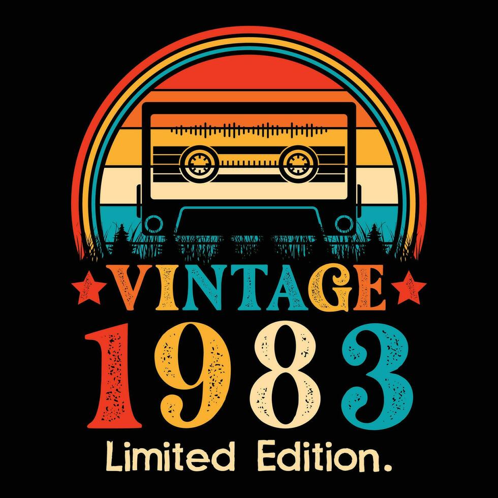 Vintage 1983 Limited Edition Cassette Tape vector