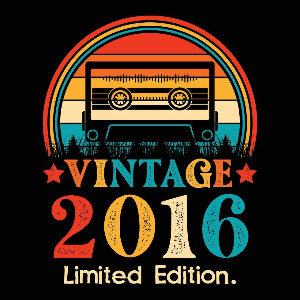 Vintage 2016 Limited Edition Cassette Tape vector