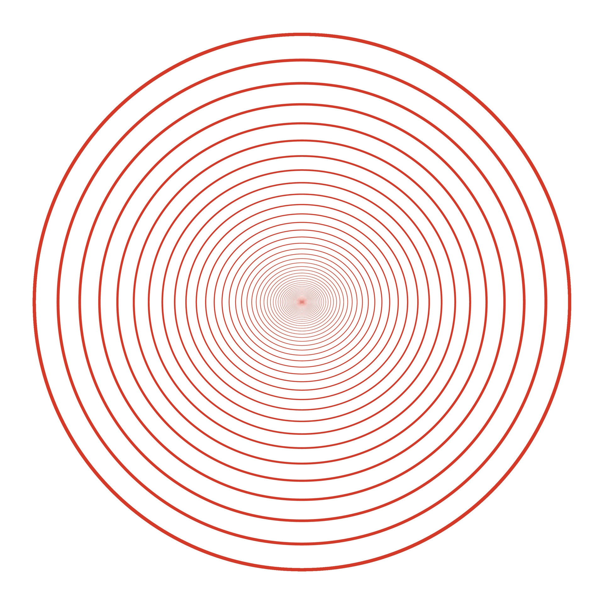 Concentric Circle White Transparent, Red Concentric Circle, Round, Red
