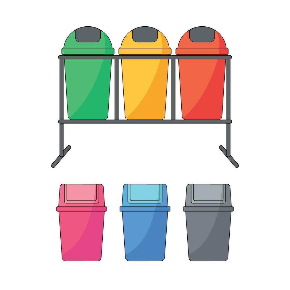 Ilustración de vector de bote de basura