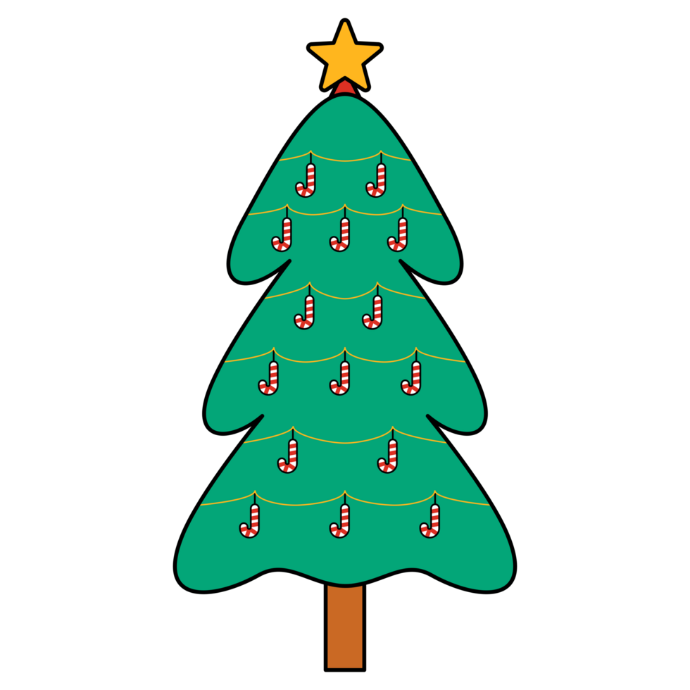 un' Natale albero con decorazioni nel un' colorato Natale concetto 3 png