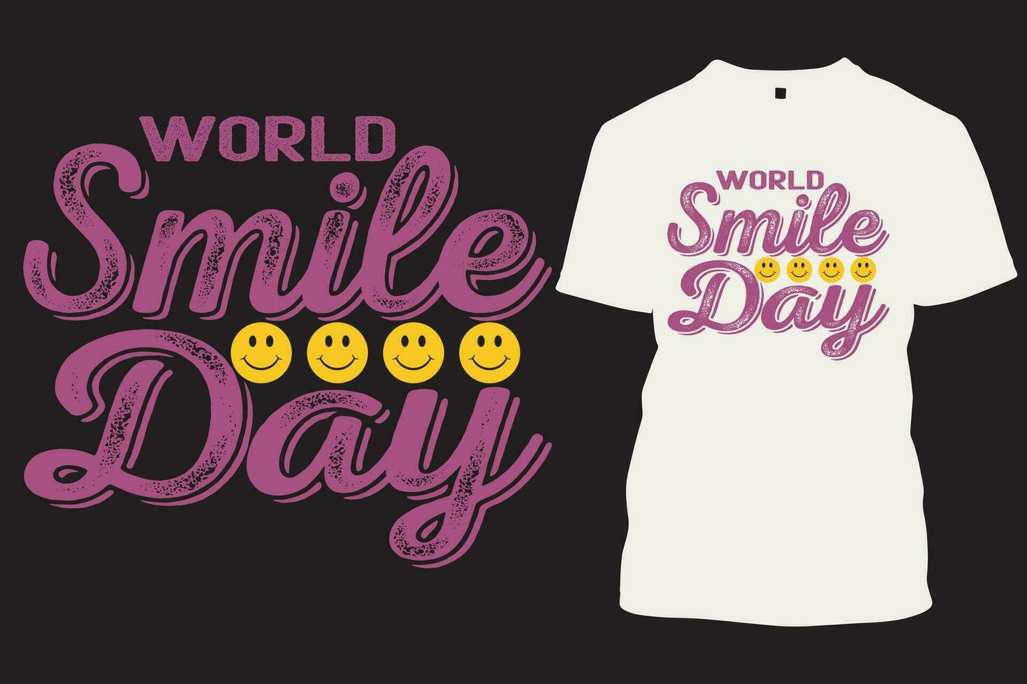 WORLD SMILE DAY T SHIRT , typographic smile t shirt. vector