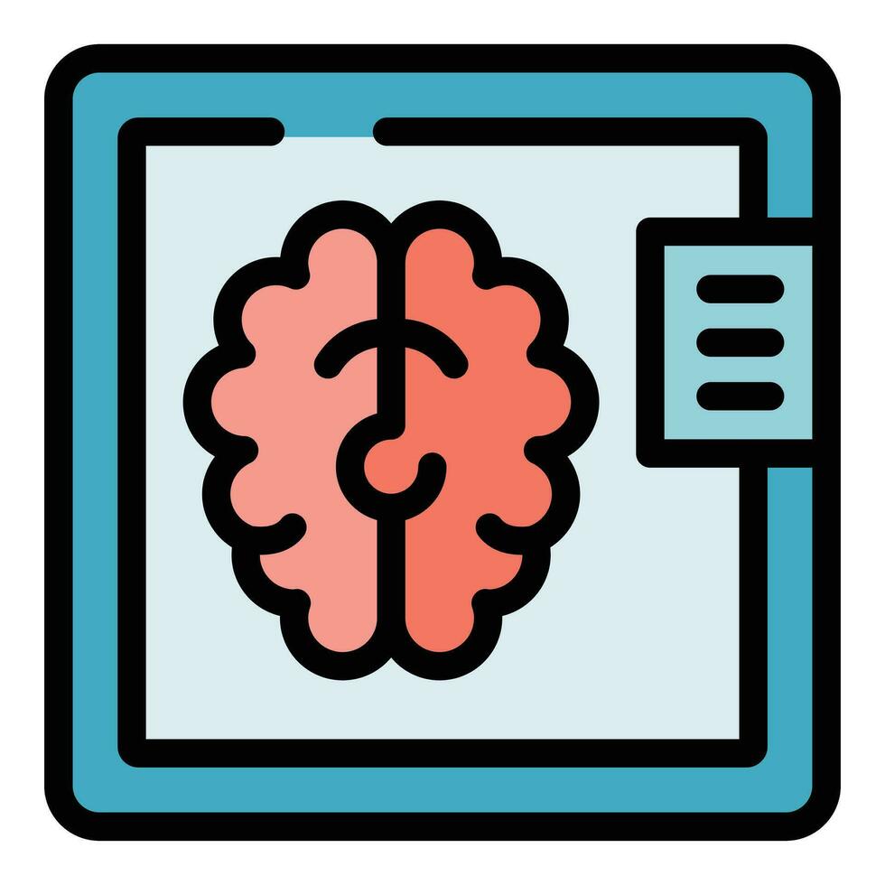 Brain mri image icon vector flat