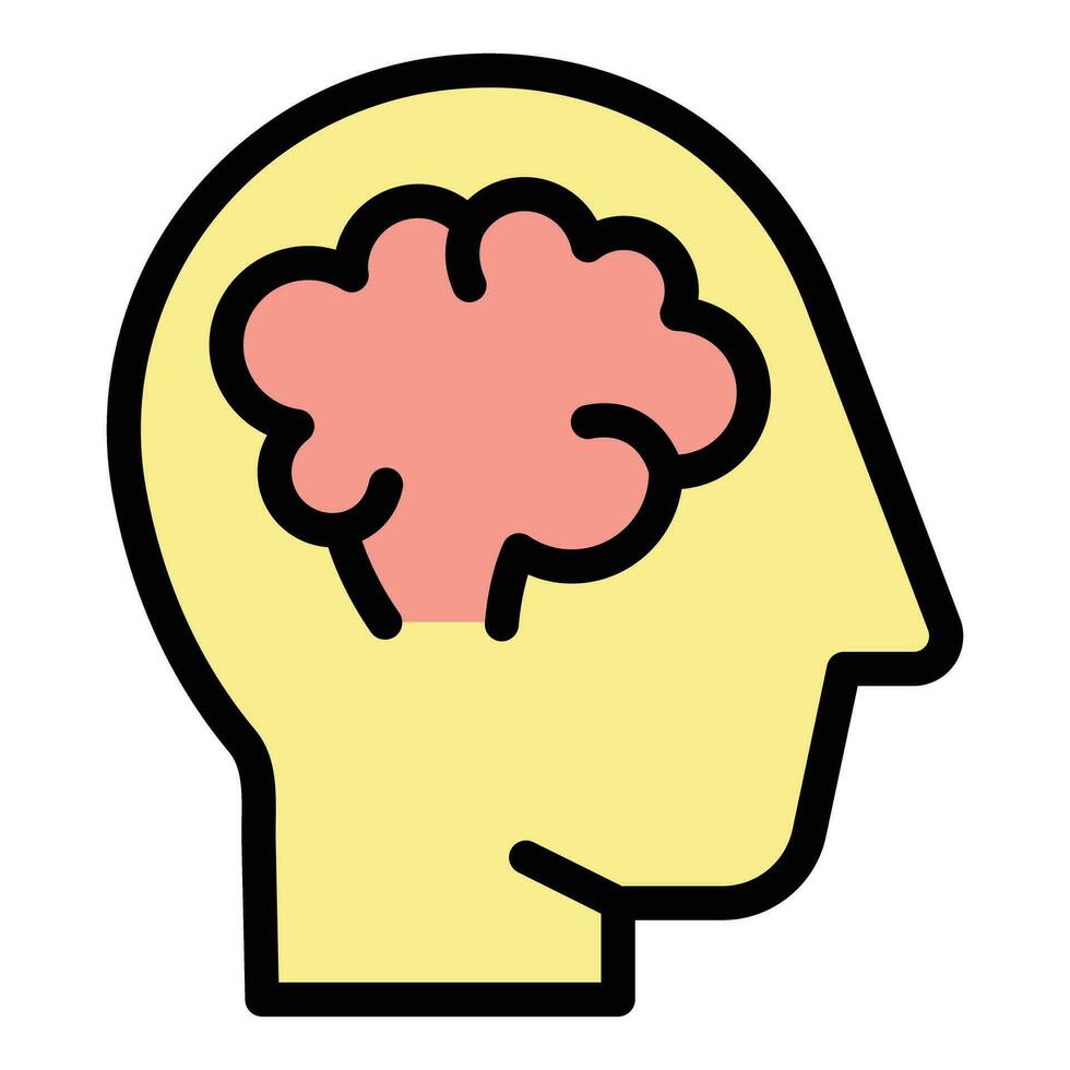 Mri brain icon vector flat