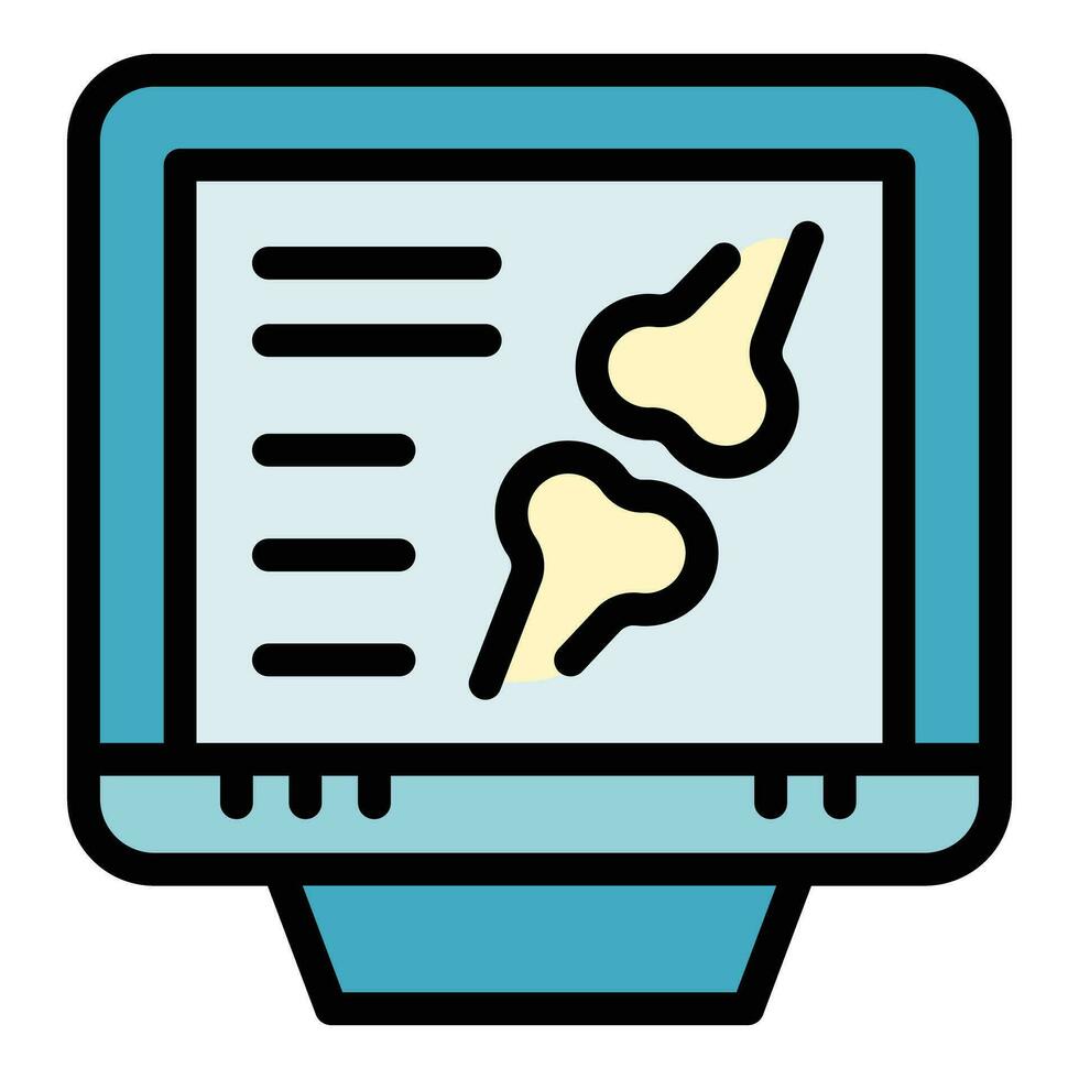 Xray image bone icon vector flat