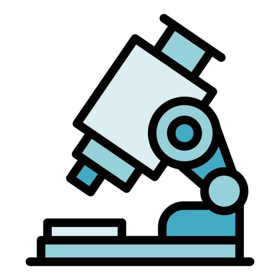 Lab microscope icon vector flat