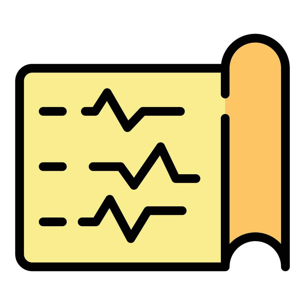 Heartrate paper icon vector flat