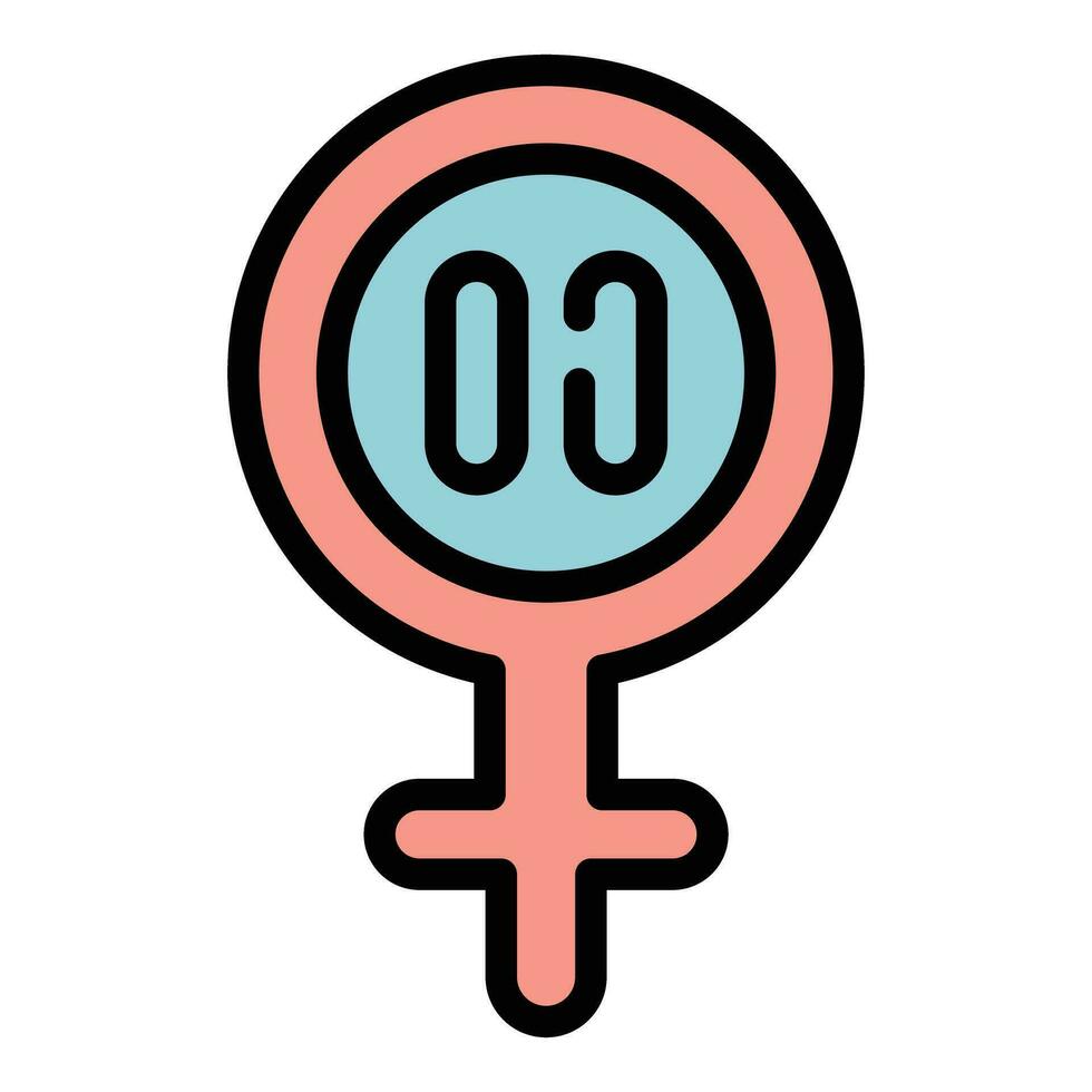 hembra menopausia icono vector plano