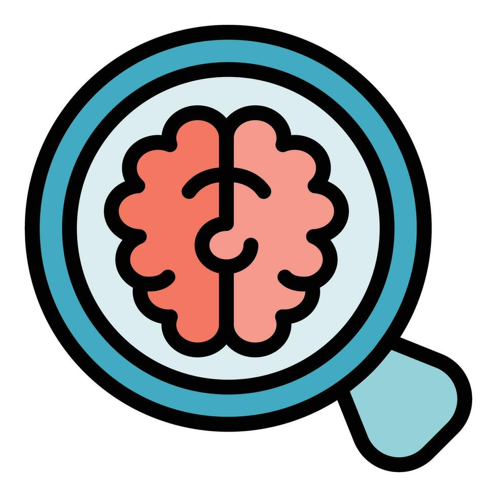 cerebro examen icono vector plano