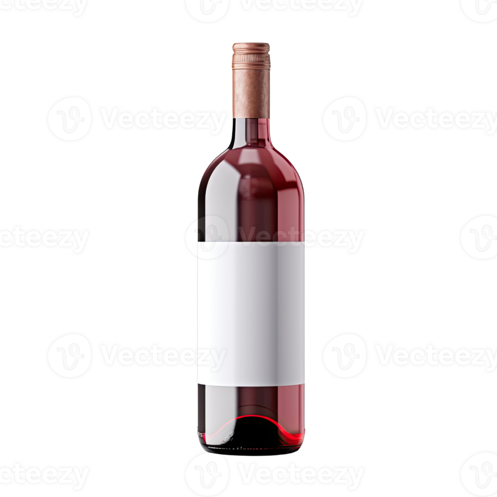 AI Generated luxury wine bottle mockup Transparent background PNG