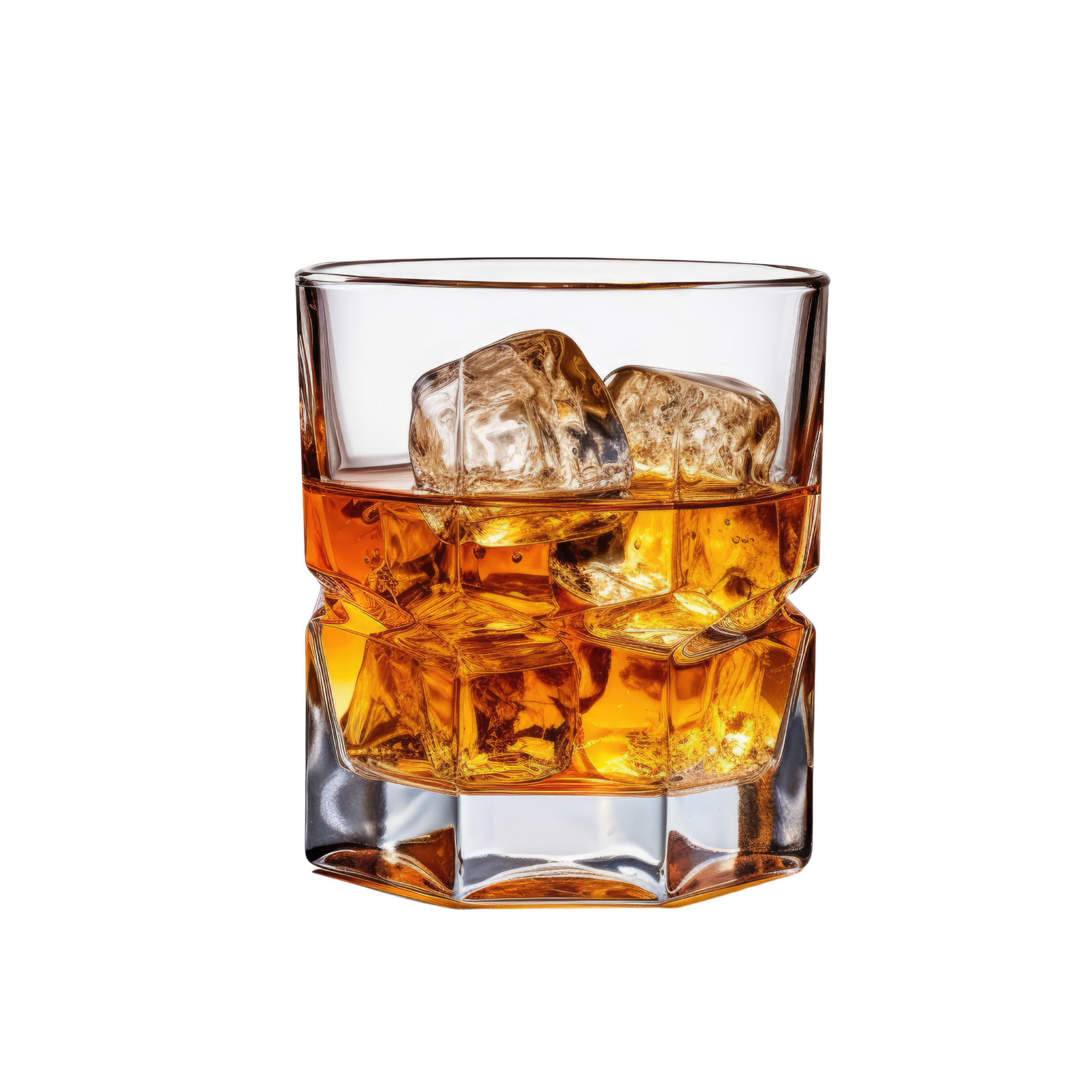 AI Generated Image Clipart Amber whiskey liquor in a clear glass with ...