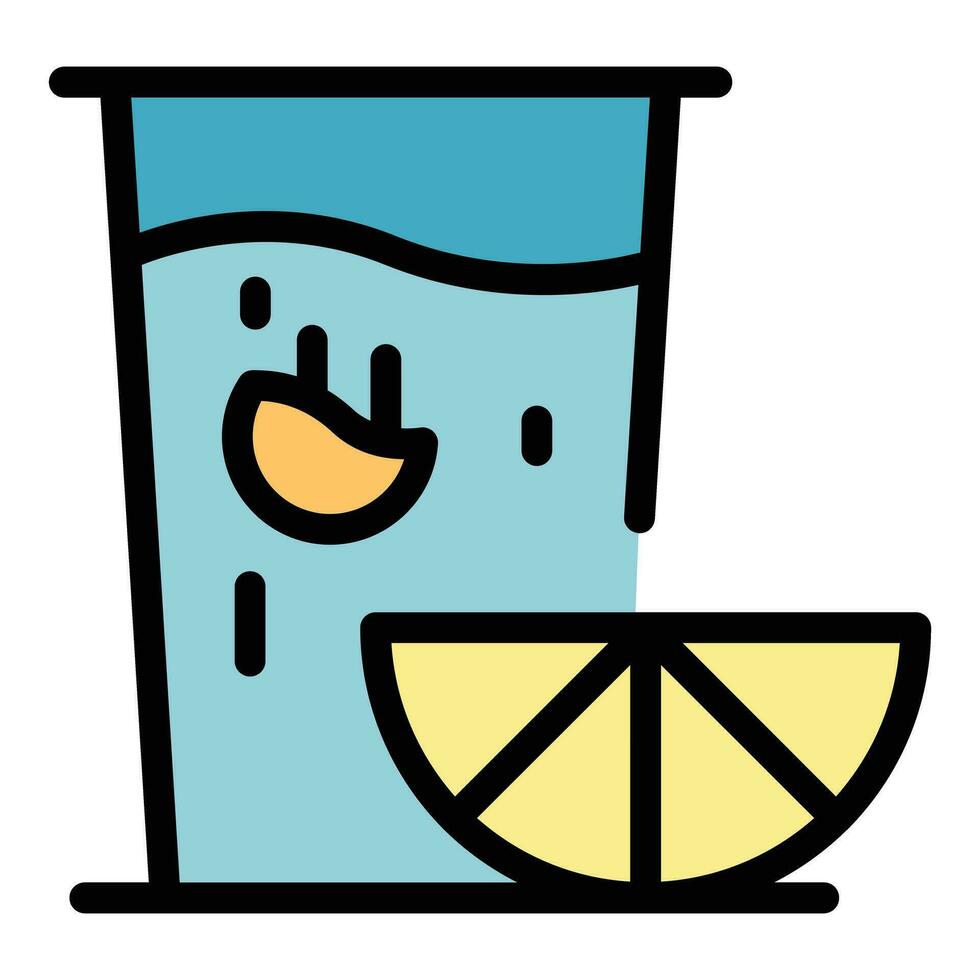 Glass lemonade icon vector flat