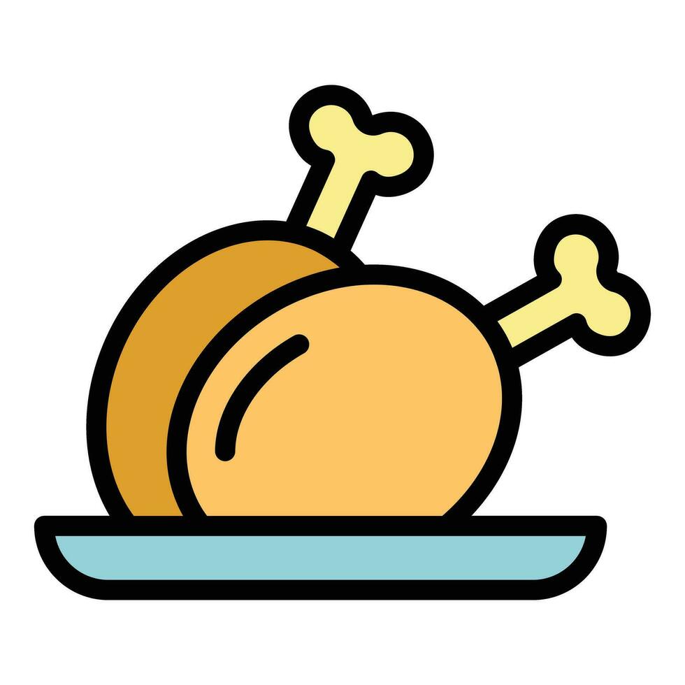 pollo comida icono vector plano