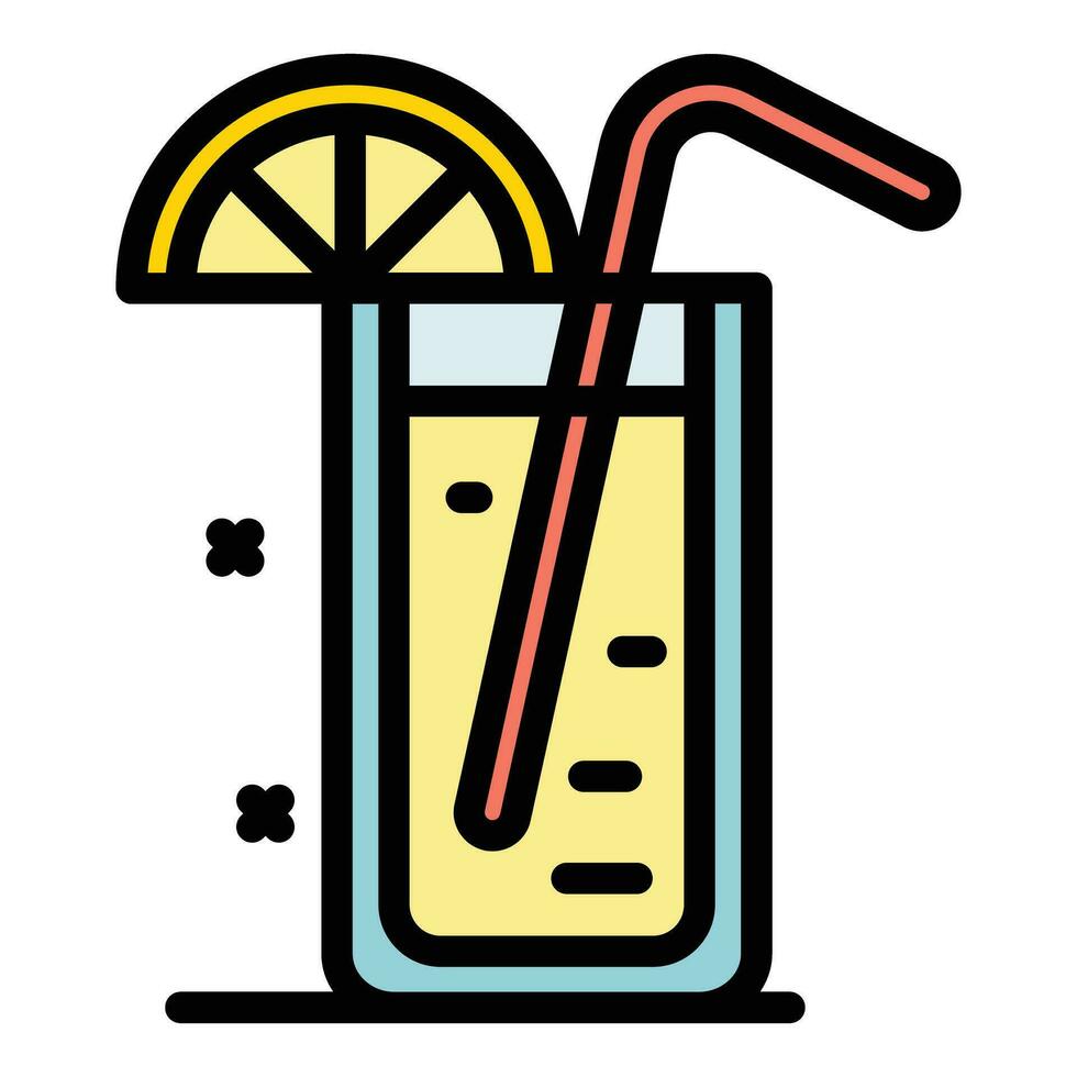 Summer cocktail icon vector flat
