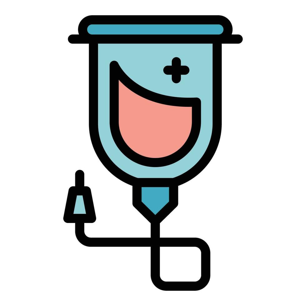 Blood bag icon vector flat