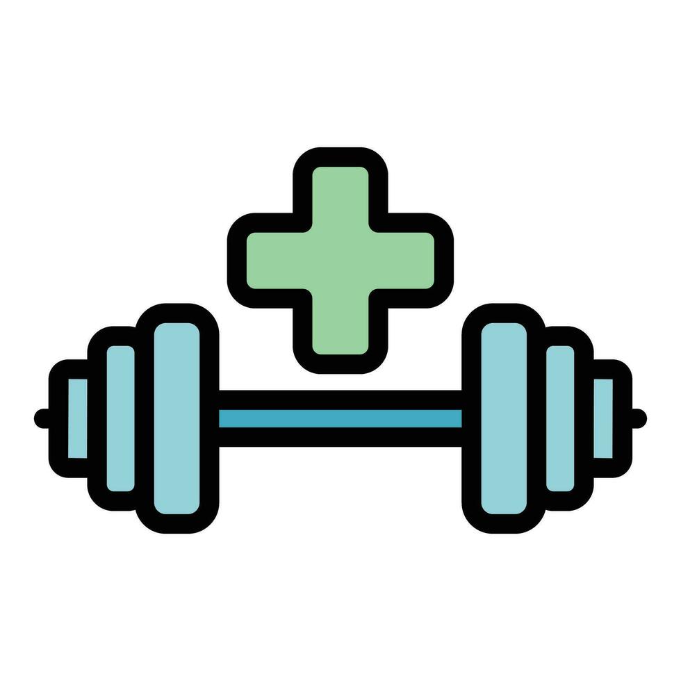 Recovery barbell icon vector flat