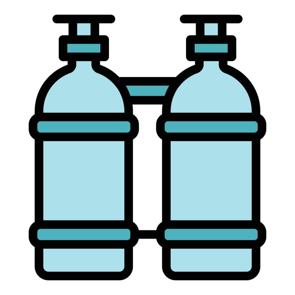 Oxygen double tank icon vector flat