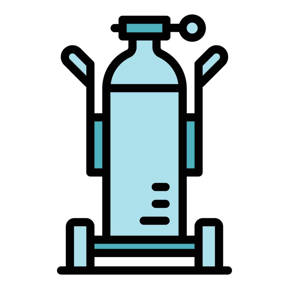 Oxygen tank cart icon vector flat