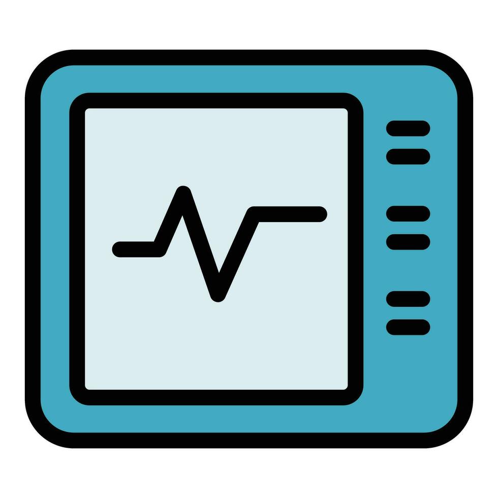 Heart rate monitor icon vector flat