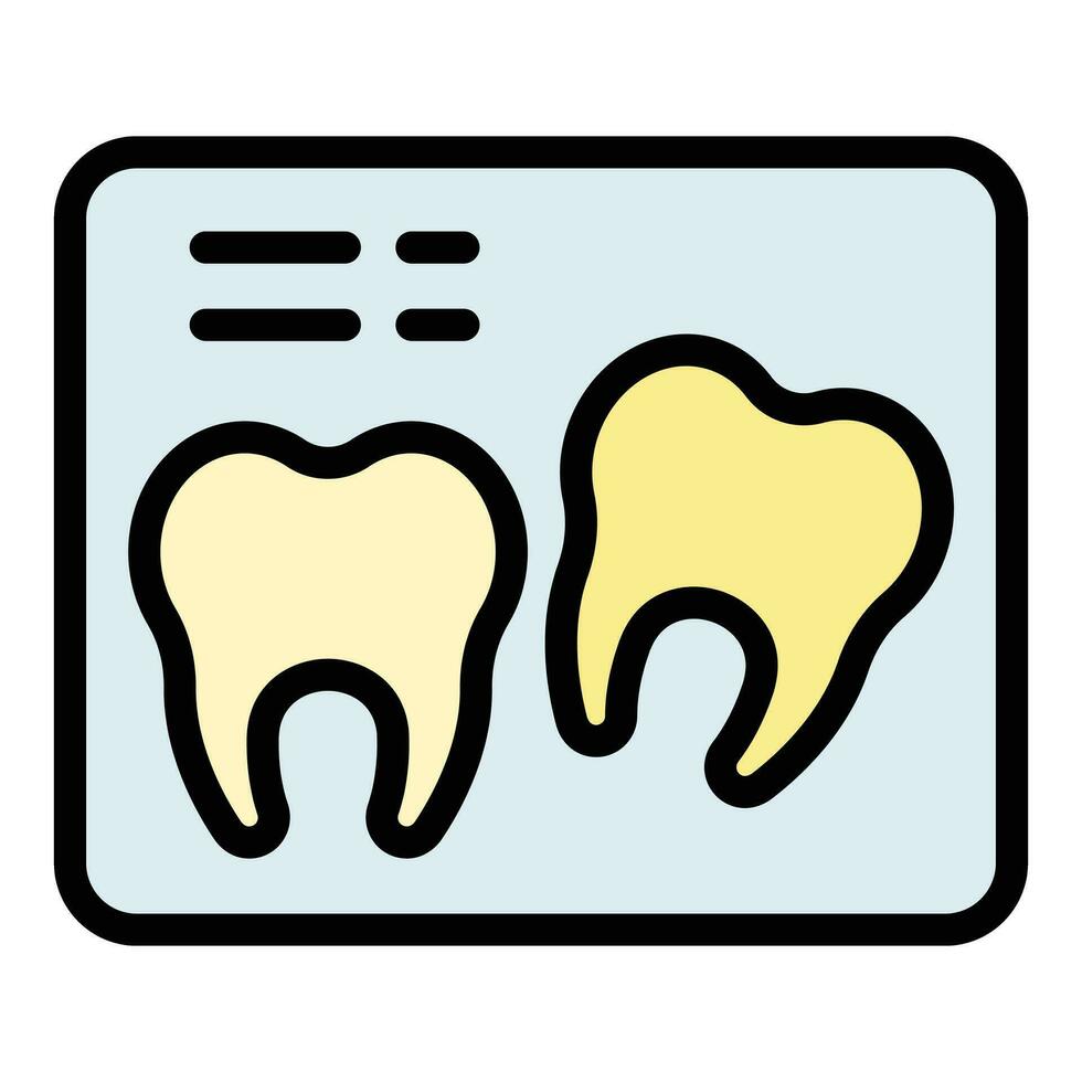 radiografía dientes icono vector plano