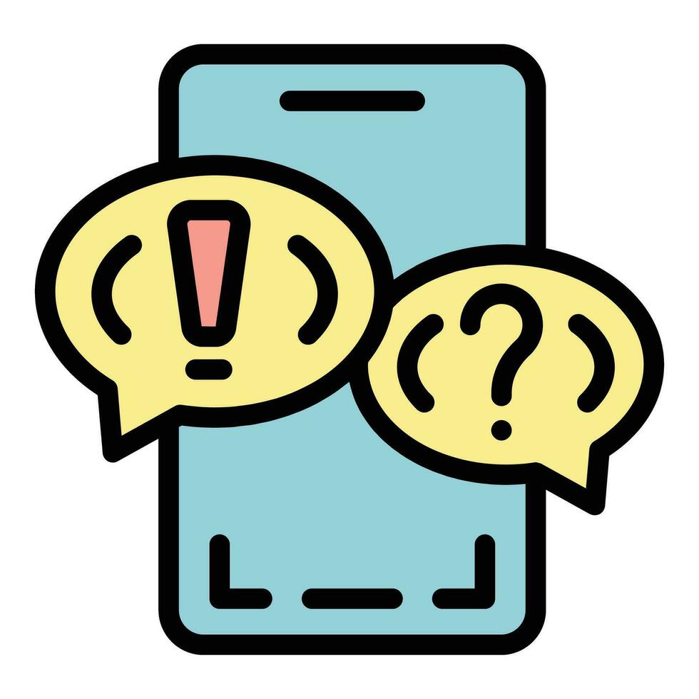 Smartphone online support icon vector flat