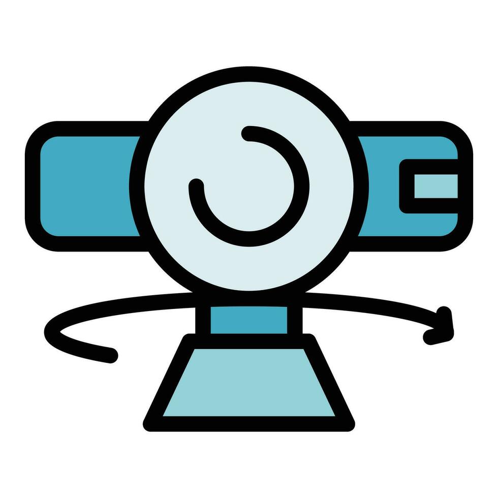 Vr camera icon vector flat