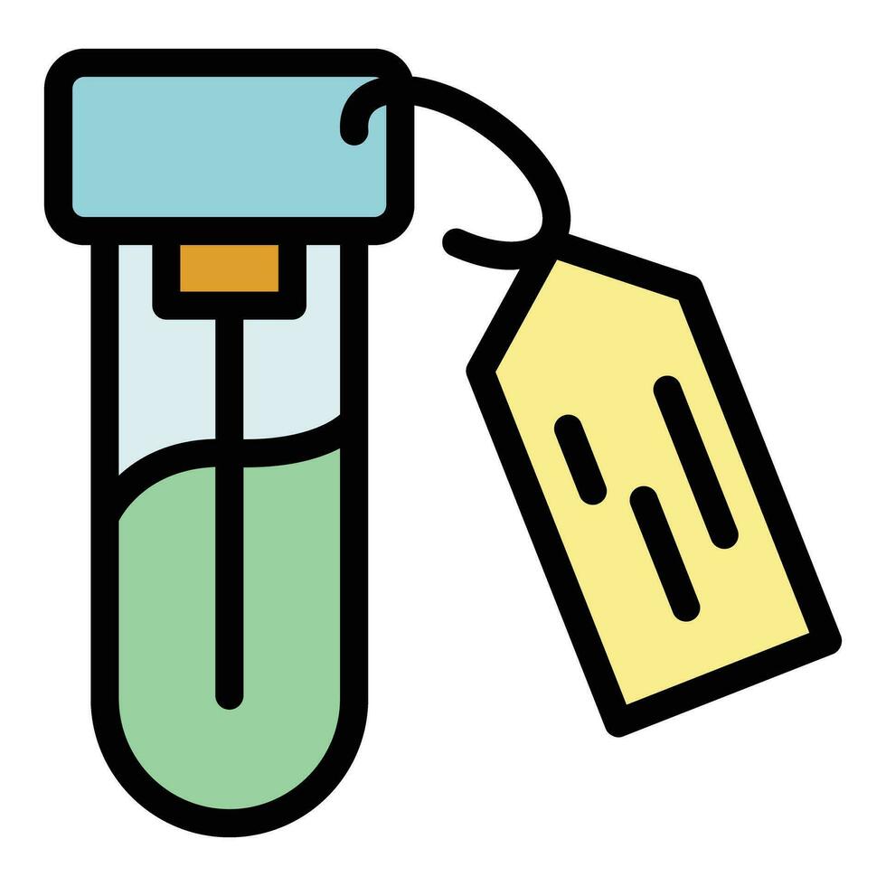 Test tube tag icon vector flat