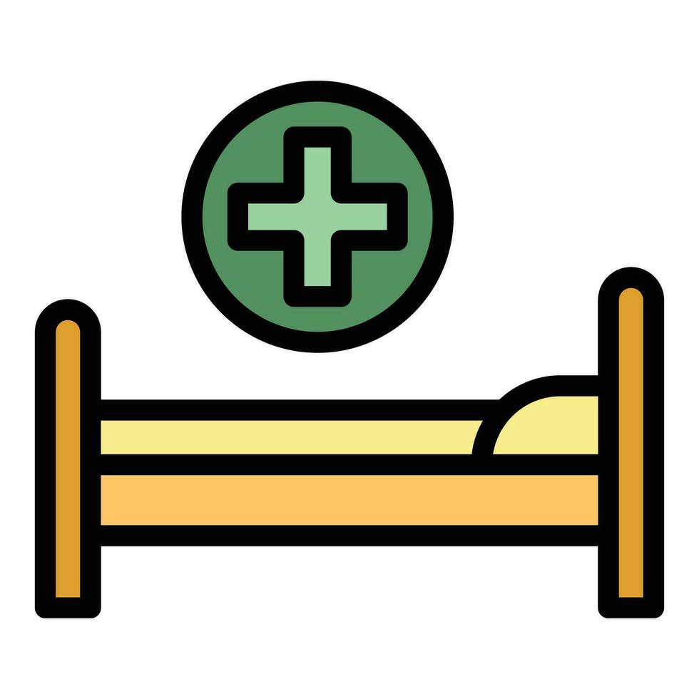 Hospital bed icon vector flat