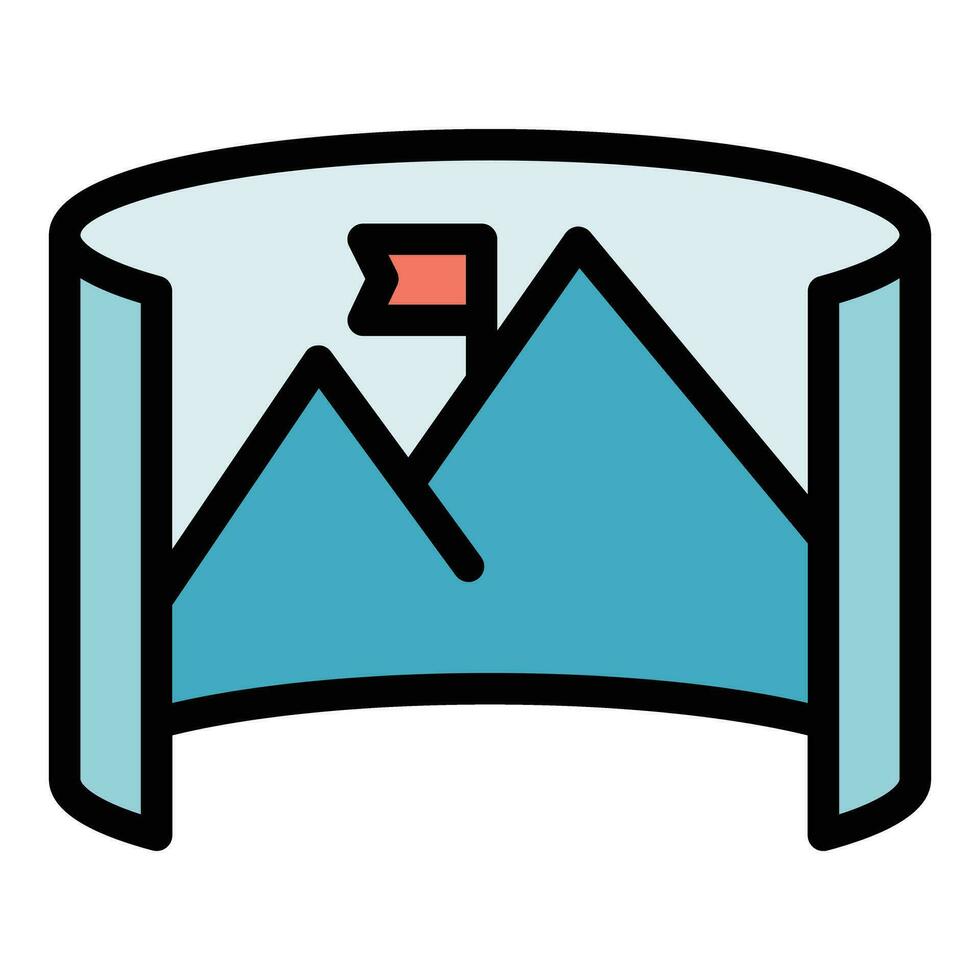 Mountains vr tour icon vector flat