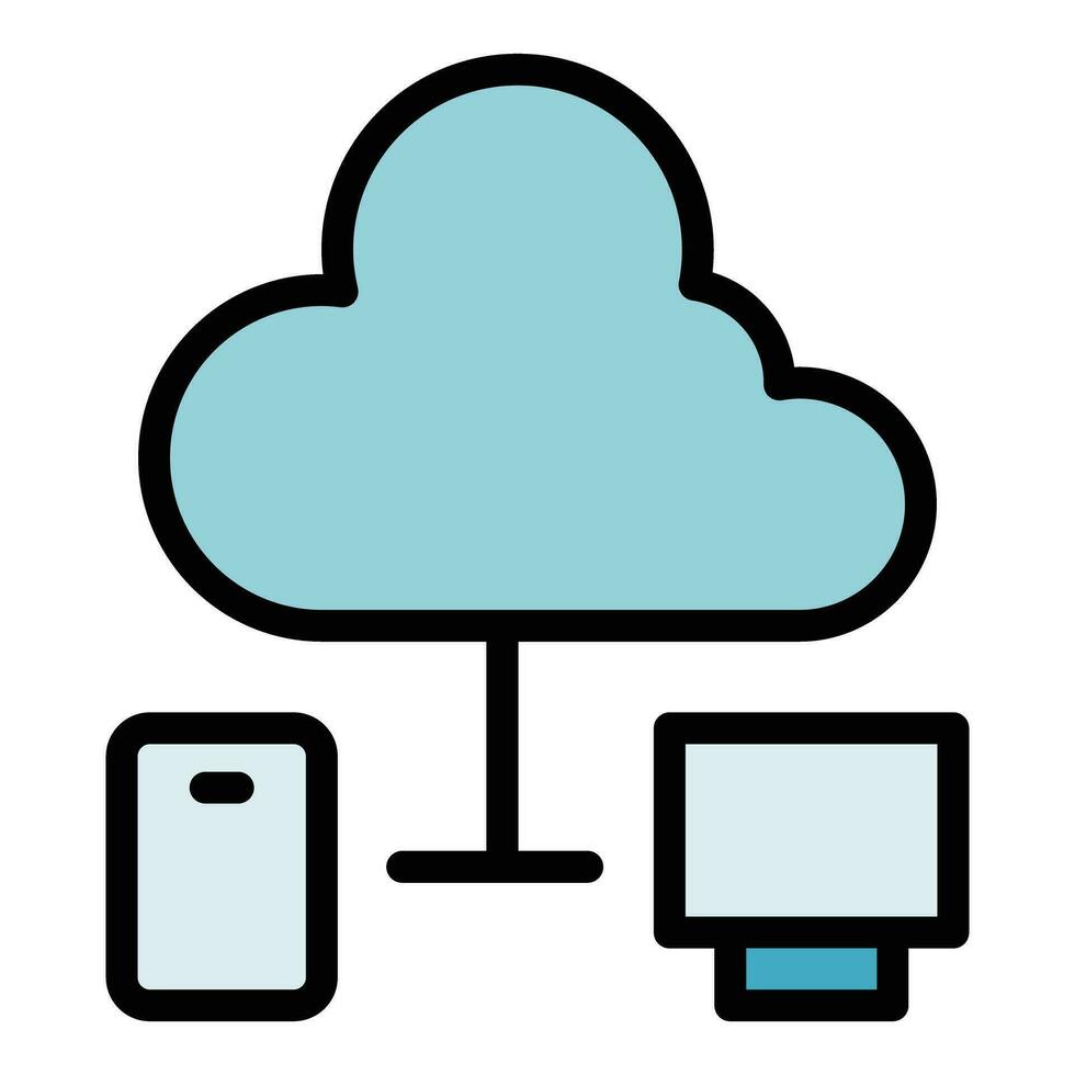 Cloud network icon vector flat