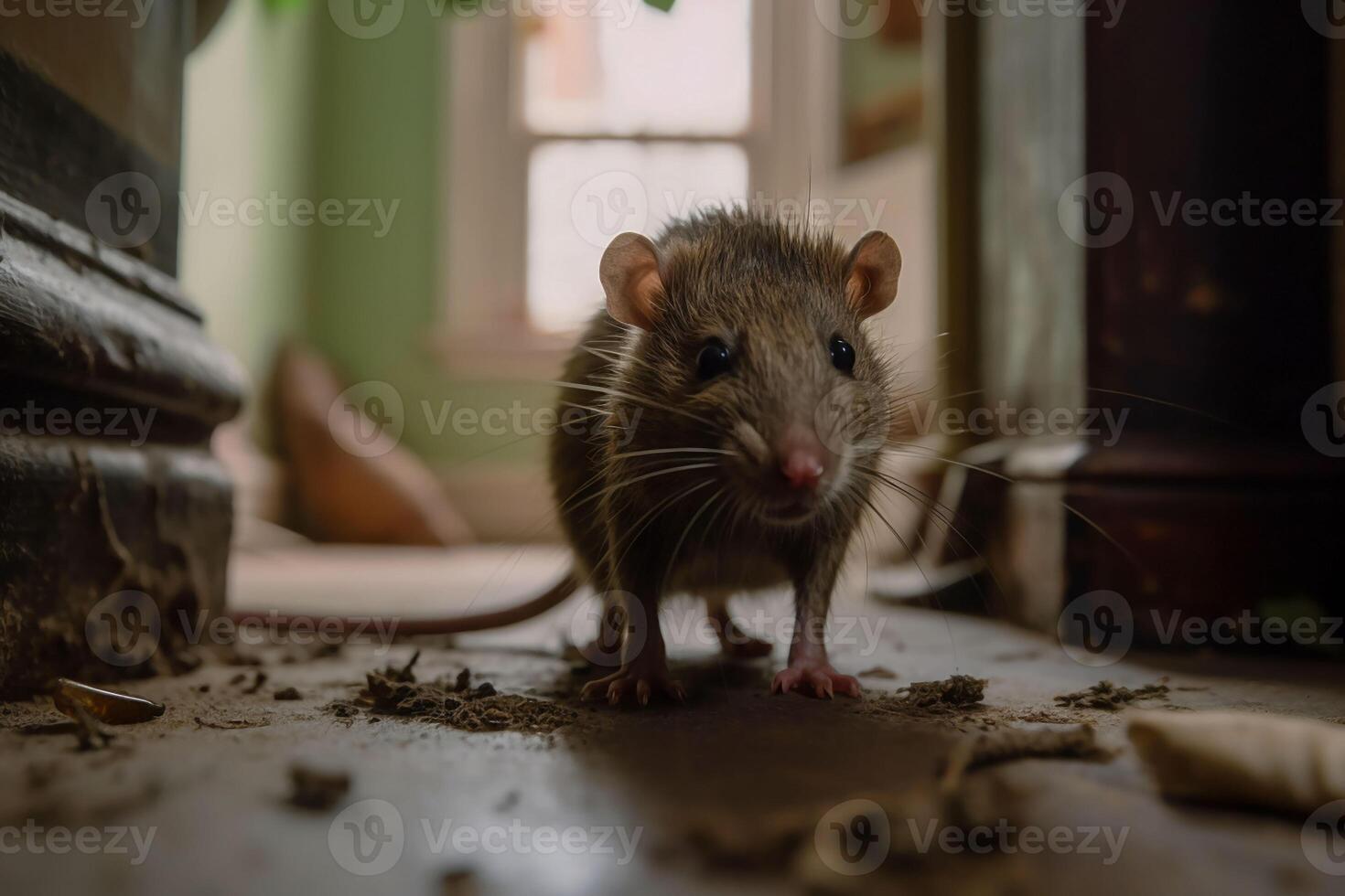 rat in the house, generative ai photo