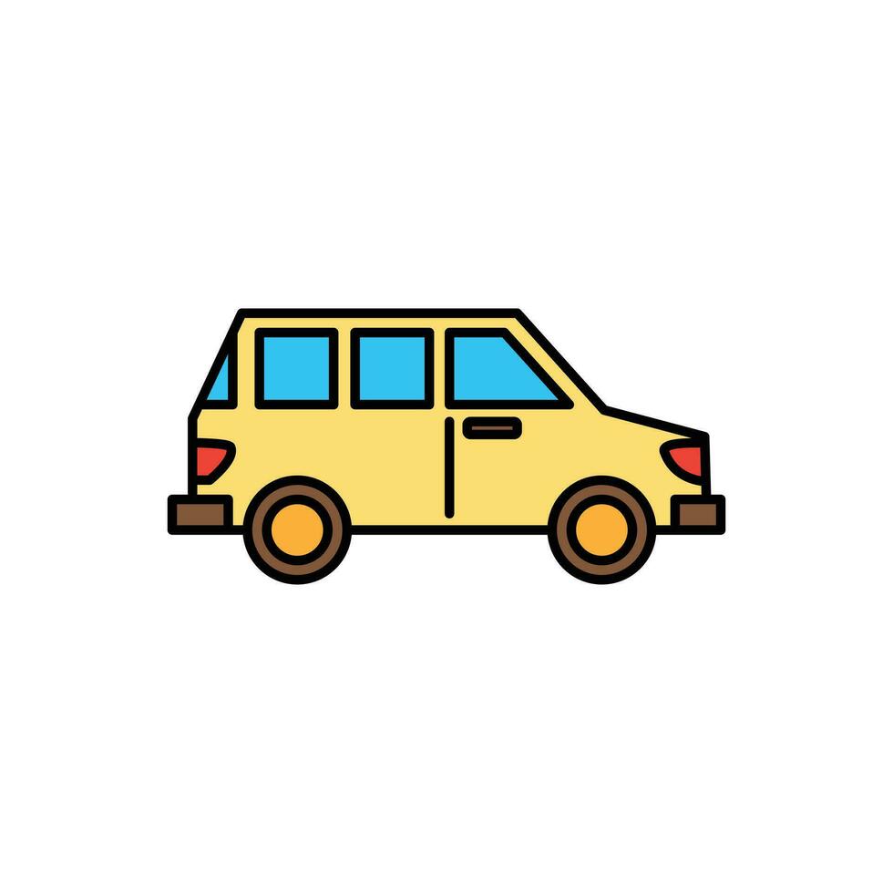 linda dibujos animados color resumido transporte vehículo icono vector